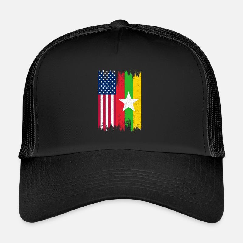 Myanmar Flagge Asien Birma Burma Urlaub Trucker Cap