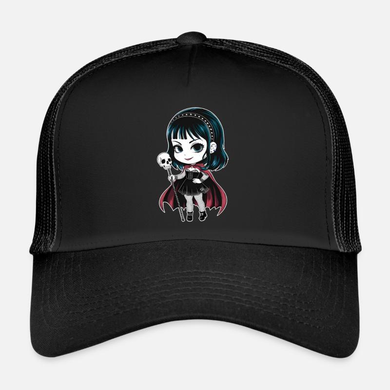 Chibi Goth Girl - Casquette trucker  - noir/noir