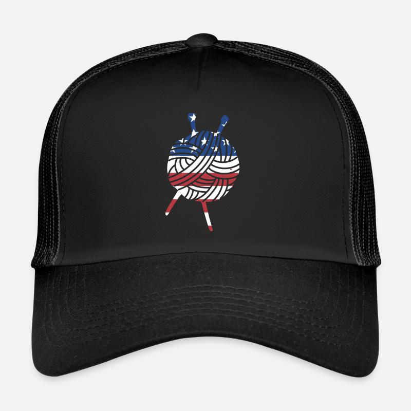 Knitter Us Flag Knitting Trucker Cap