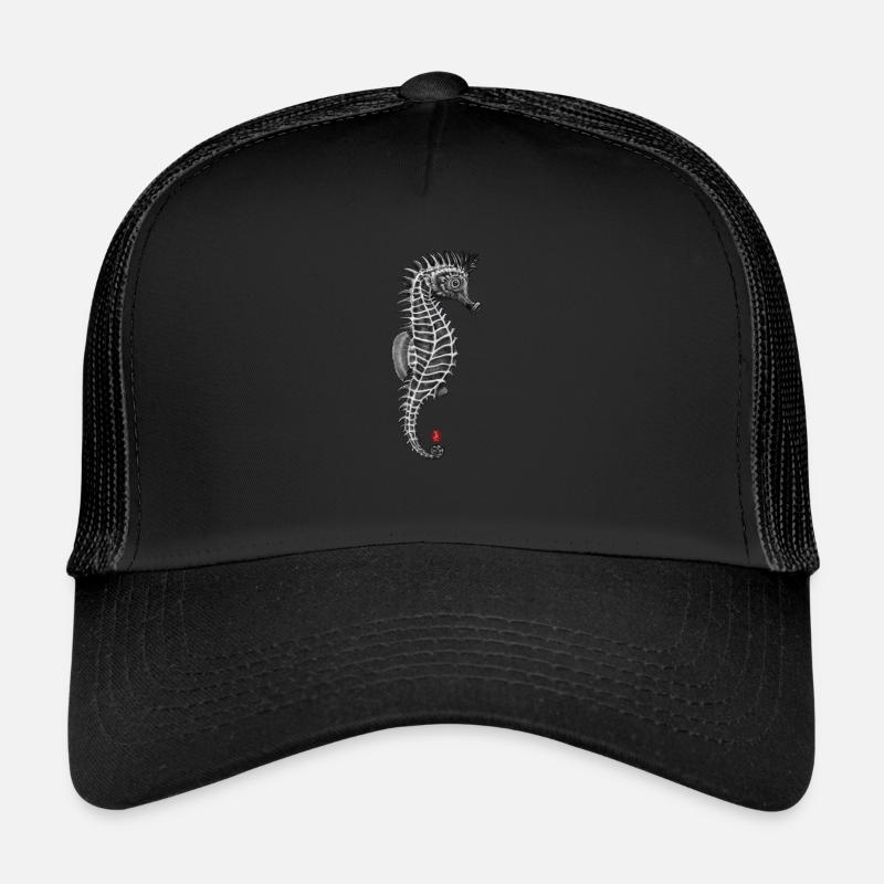 Seepferdchen - Trucker Cap - Schwarz/Schwarz