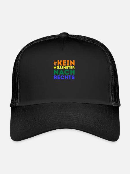 #Kein Millimeter Nach Rechts - Trucker Cap - Schwarz/Schwarz