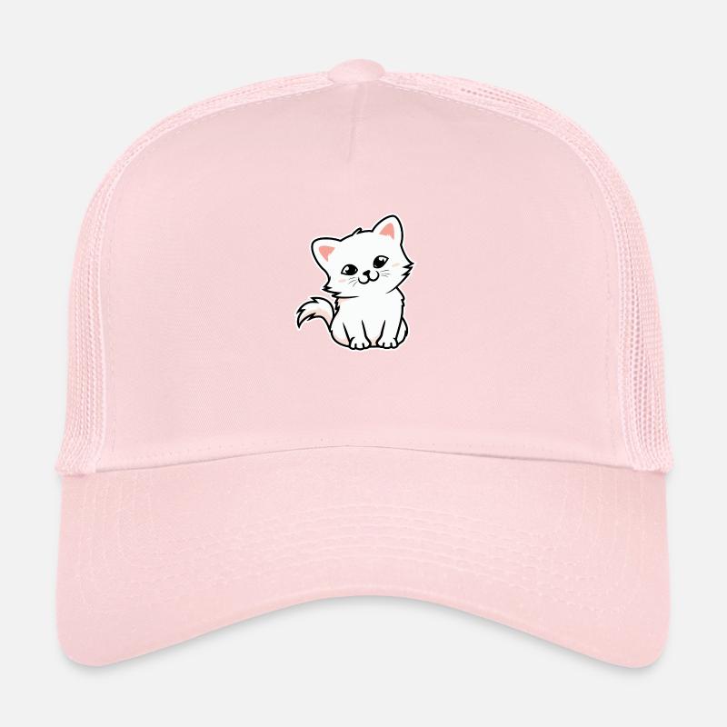 Dessin Animé Chat Chat Blanc Illustration Casquette trucker 