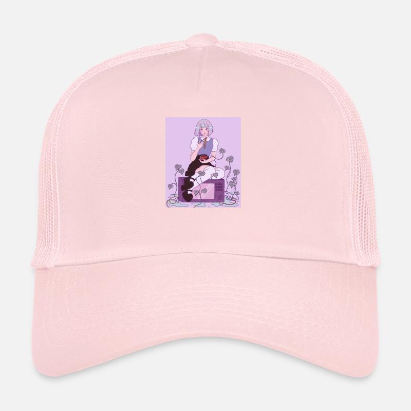Anime écolière avec ramen four micro-ondes lierre Casquette trucker 
