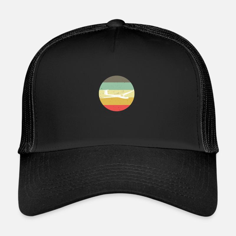 Gleitflugzeug | Segelflug Flugsport Pilot Geschenk - Trucker Cap - Schwarz/Schwarz
