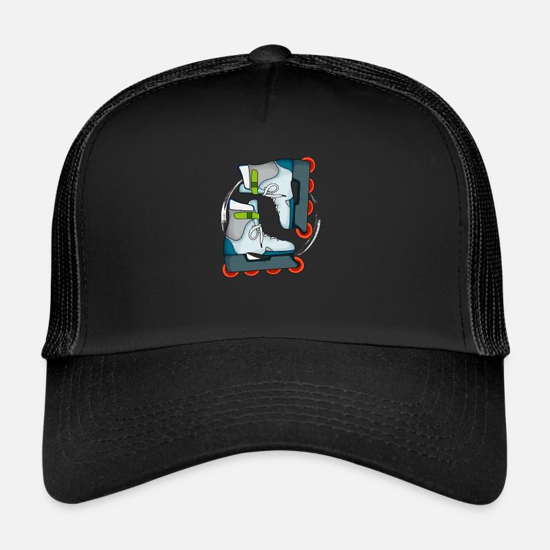 Inline Skates Skater Logo - Trucker Cap - Schwarz/Schwarz