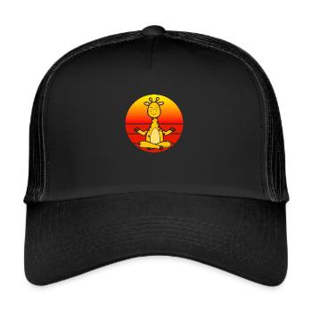 Yoga Giraffe, Meditation Yoga for Children and - Trucker Cap - black/black - Front