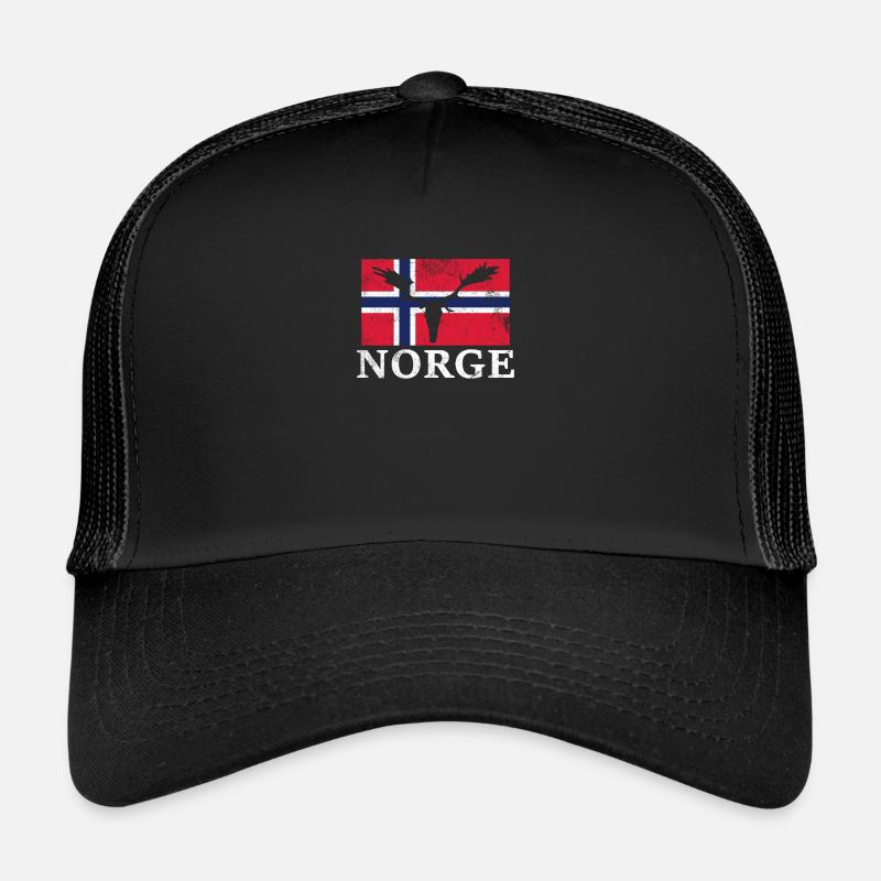Norwegen Elch Flagge Expedition Oslo Urlaub Trucker Cap