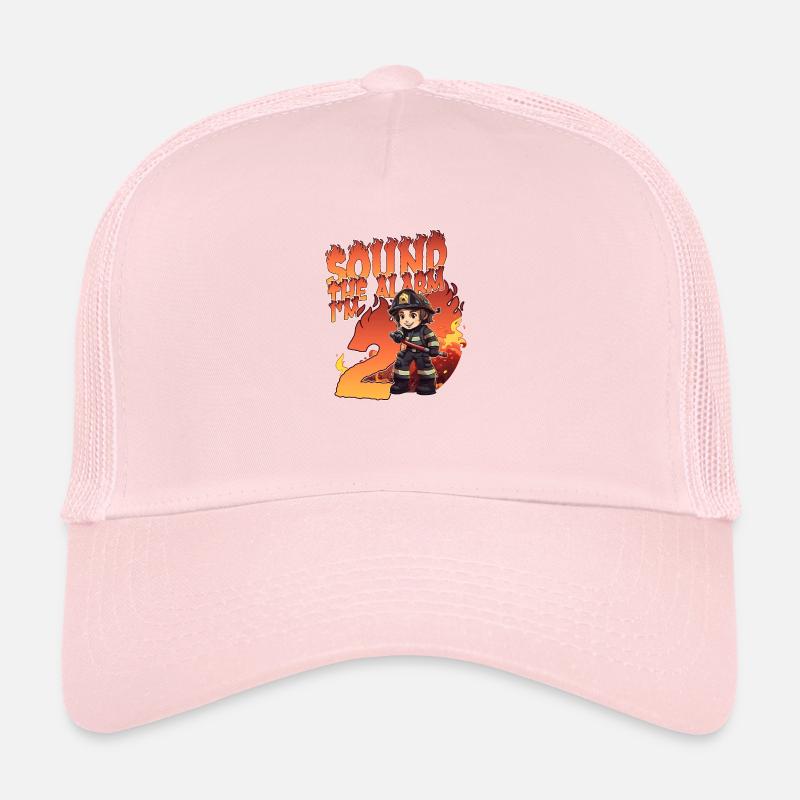 Thème de garçon d’anniversaire de pompier pour enfants de 2 ans Casquette trucker 