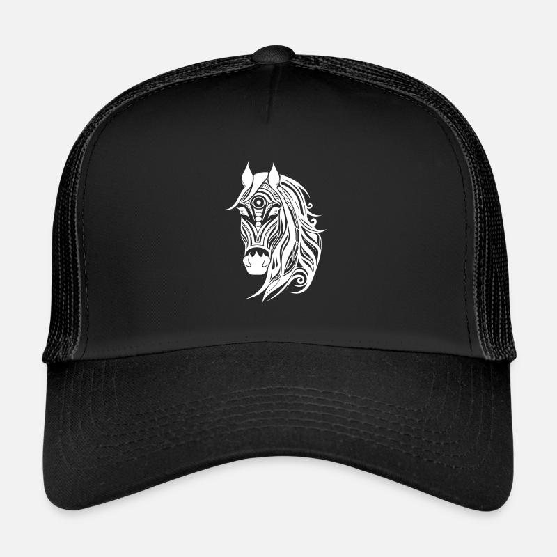 Style de tatouage de portrait de cheval élégant Casquette trucker 
