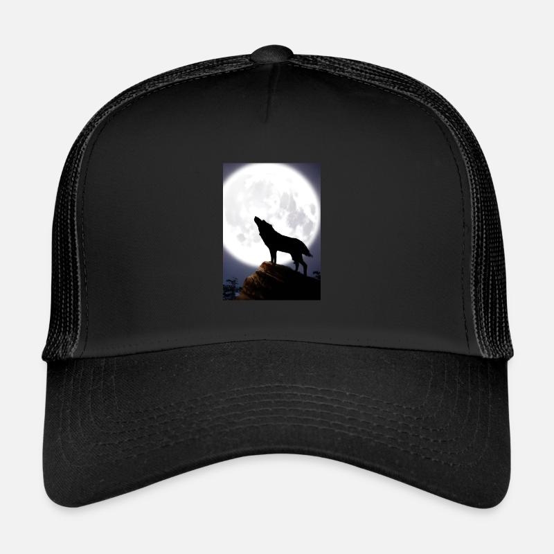 Wolf bei Nacht Trucker Cap