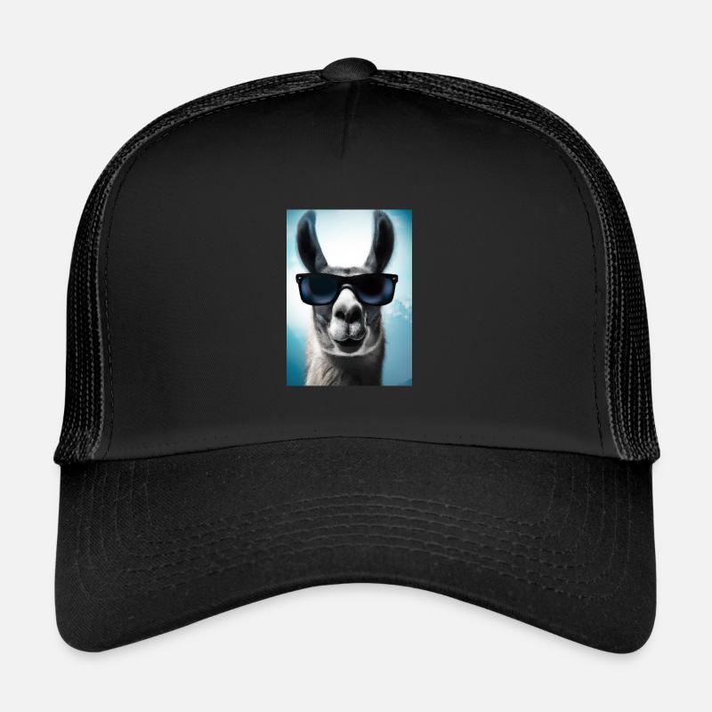 Lama mit Sonnenbrille Trucker Cap