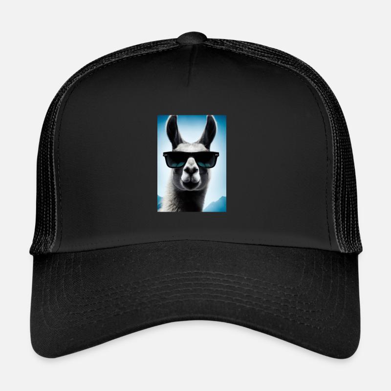 Lama mit Sonnenbrille Trucker Cap