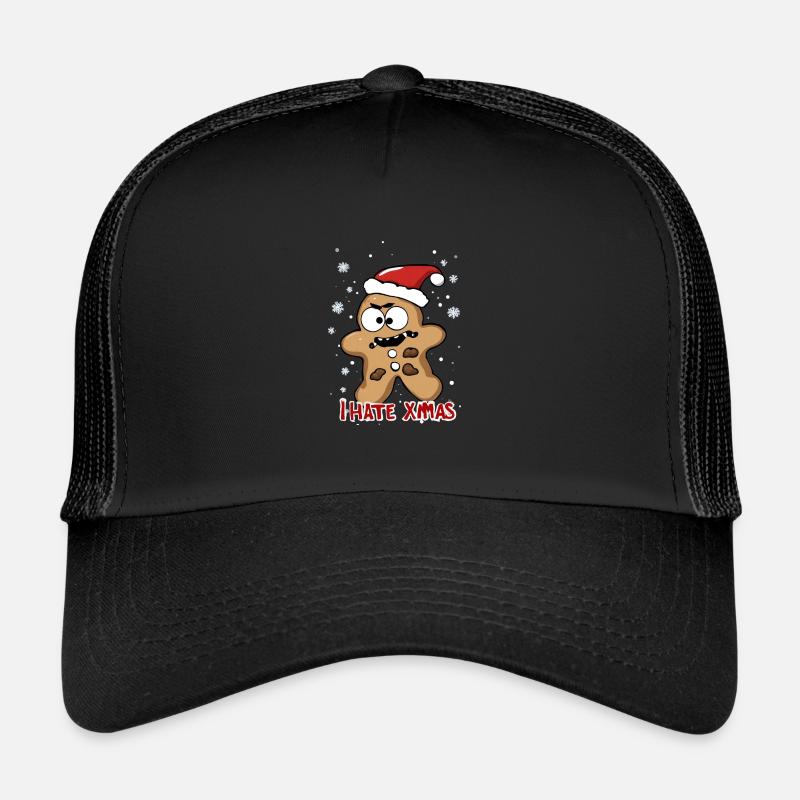 Je déteste Noël Gâteau aux biscuits en colère Noël Casquette trucker 