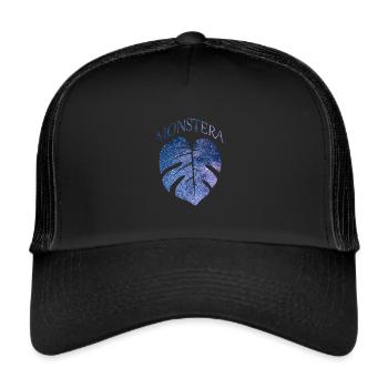 monstera thai constellation - Trucker Cap - Schwarz/Schwarz - Vorne