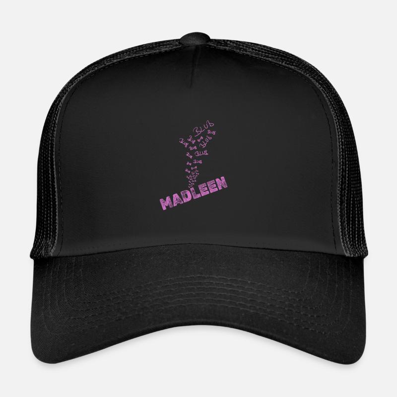 Madleen als Wasser - Trucker Cap - Schwarz/Schwarz