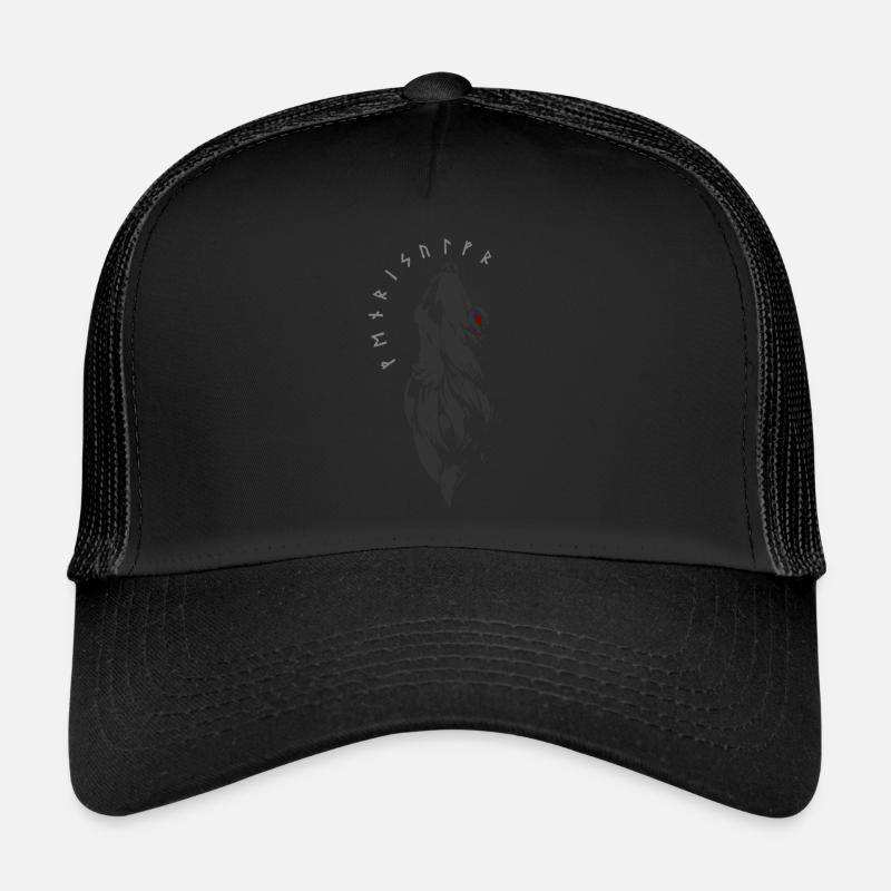 Fenrirwolf - Runes - Fenrir - Casquette trucker  - noir/noir