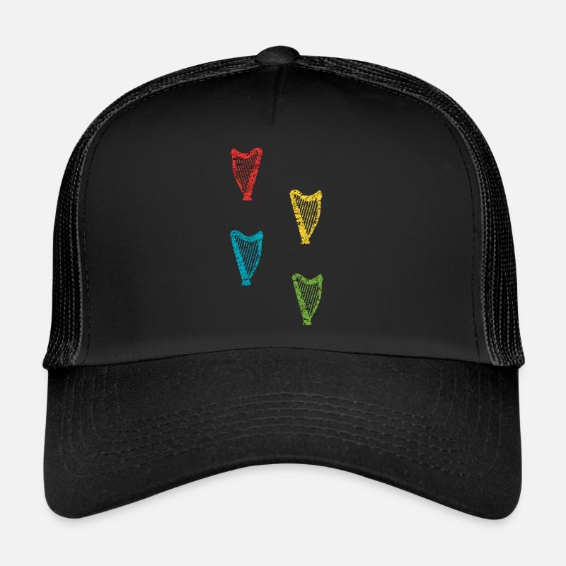 Harp Player Harp Music String Instrument Idea Trucker Cap