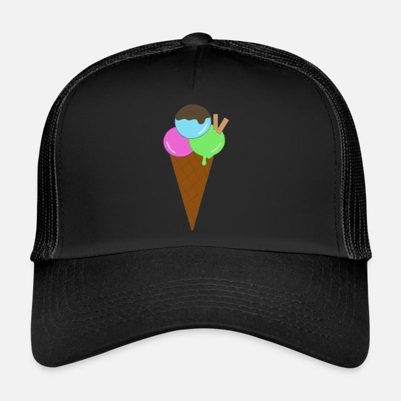 Buntes Eis mit Waffel Trucker Cap