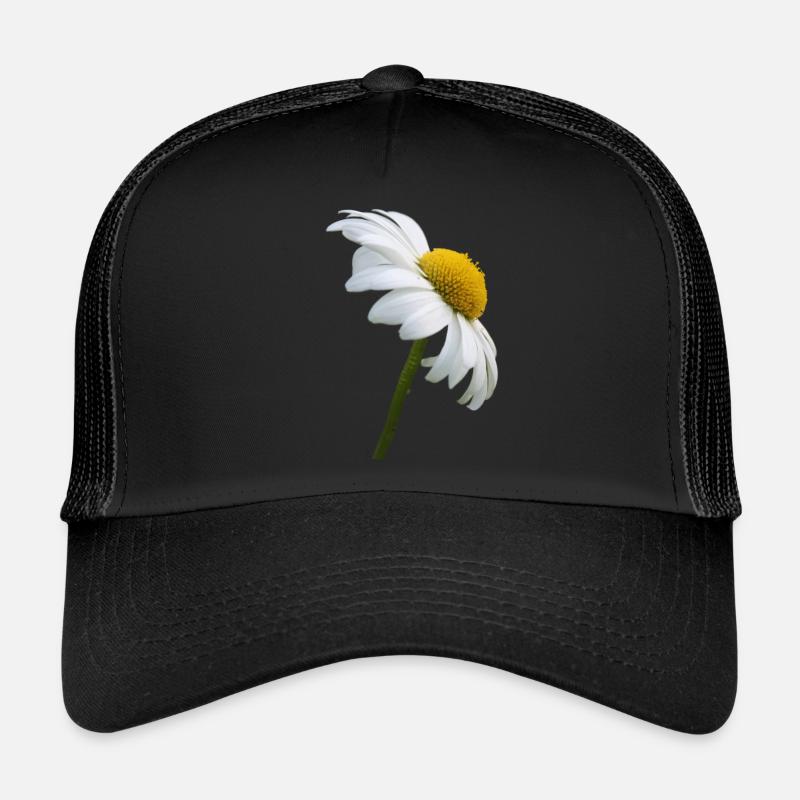 Margerite Gänseblume - Trucker Cap - Schwarz/Schwarz