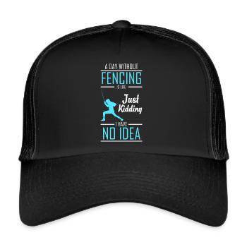 Sabre d’escrime en garde Floret - Casquette trucker  - noir/noir - Devant
