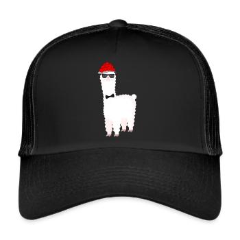 Schwarzwaldmädel Bollenhut Schwarzwald Lama Motiv - Trucker Cap - Schwarz/Schwarz - Vorne
