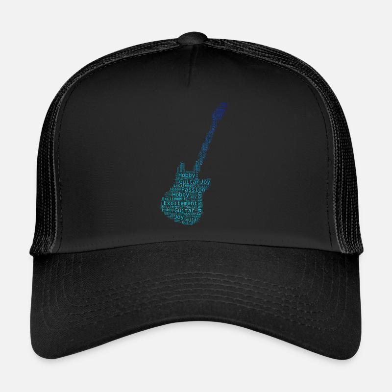 Damen classical guitar E-gitarre akustische gitarr - Trucker Cap - Schwarz/Schwarz
