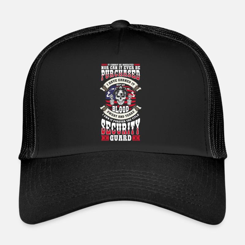 Agent de sécurité profession de gardien videur Casquette trucker 