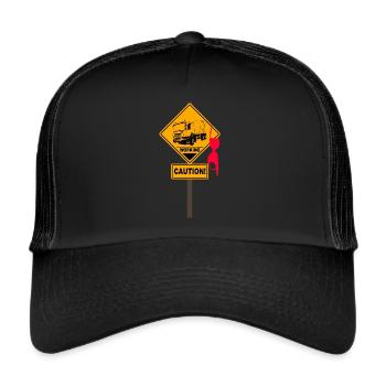 Concrete mixer car - concrete mixer truck - Trucker Cap - black/black - Front
