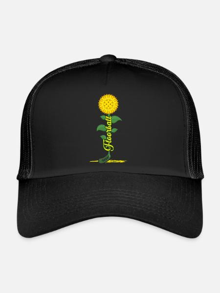 Floorball Unihockey FLOORBALL-Summer Floorballer - Casquette trucker  - noir/noir - Devant