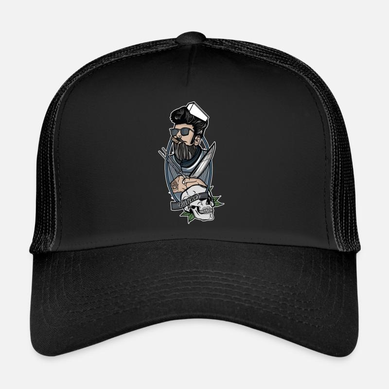Metzger // Oldschool // Illustration - Trucker Cap - Schwarz/Schwarz
