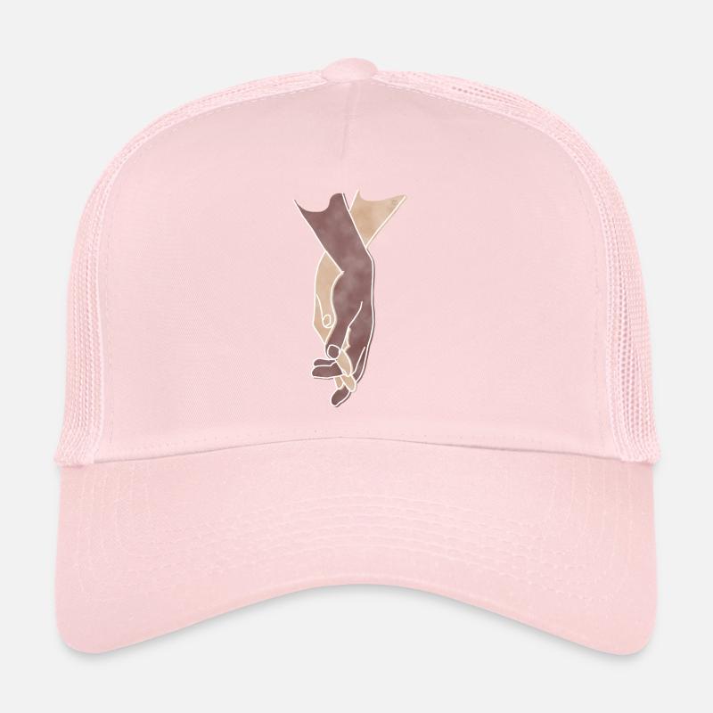 "Getting Close", Boho Line Art Design, Serie Hands Trucker Cap