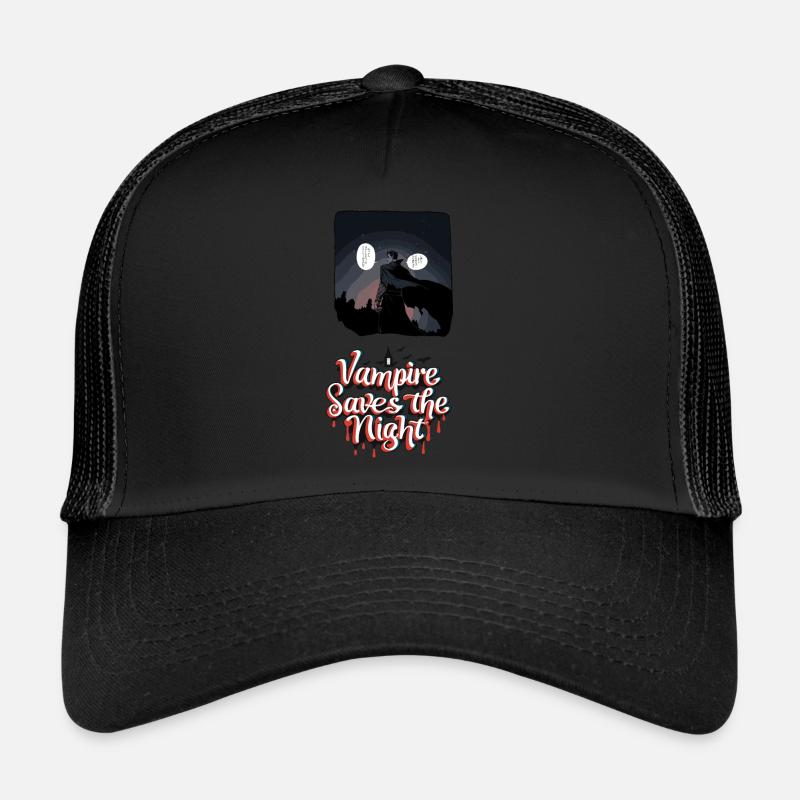 Comic Cutout Style - Vampire Saves the Night Trucker Cap