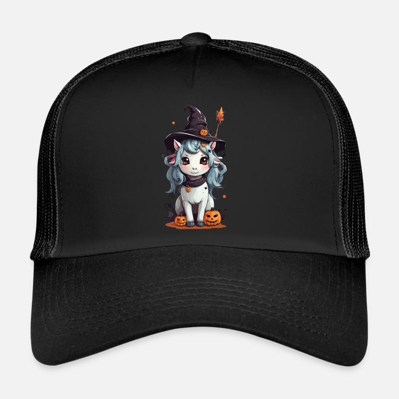 Witch Pony Magical Halloween Horses Design Trucker Cap