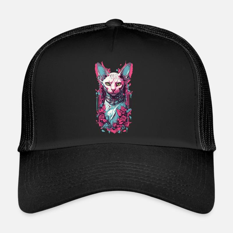 Sombre gothique Sphynx chat Pastel Goth Design Casquette trucker 