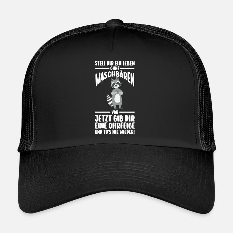 Waschbär - Trucker Cap - Schwarz/Schwarz