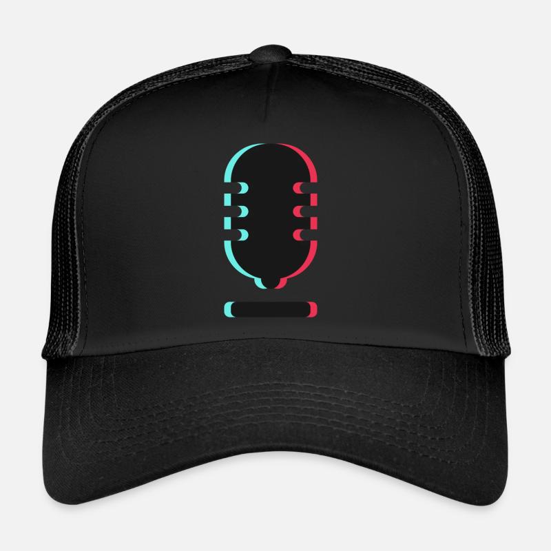 Microphone Logo - Casquette trucker  - noir/noir