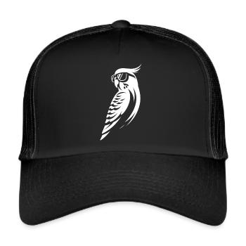 Perruche décontractée avec lunettes de soleil - Casquette trucker  - noir/noir - Devant