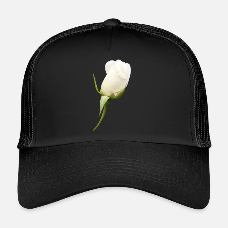 white rose white flower Trucker Cap