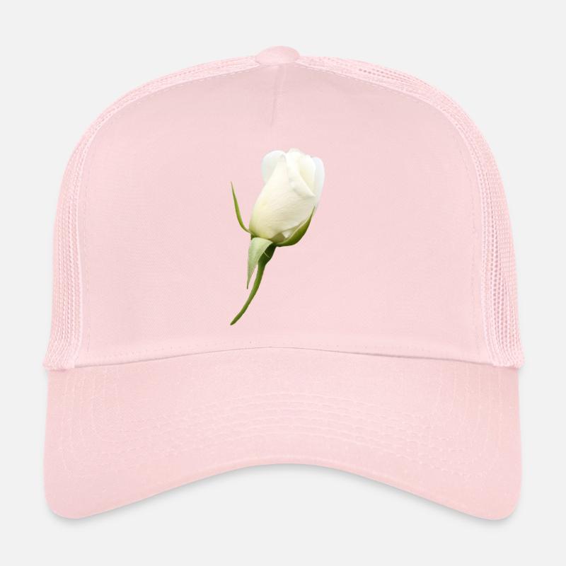 white rose white flower Trucker Cap