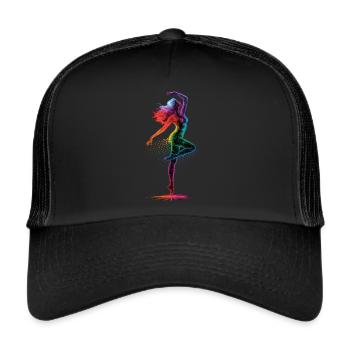 Danseuse colorée sur la pointe des pieds - Casquette trucker  - noir/noir - Devant