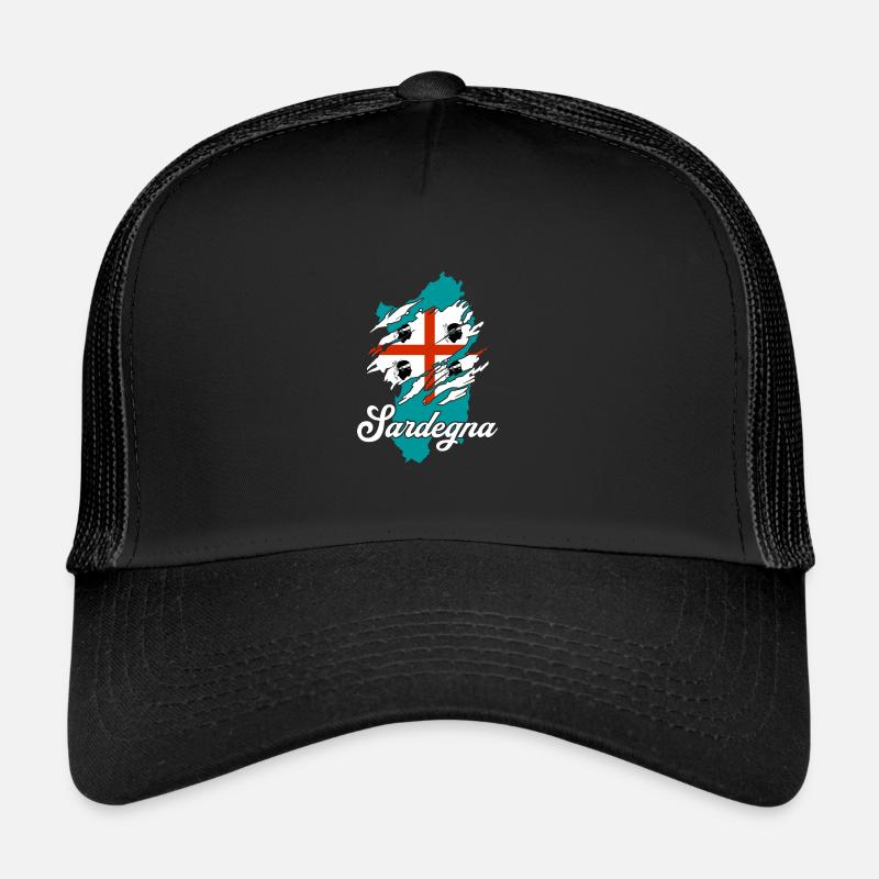 Île de Sardaigne - Casquette trucker  - noir/noir