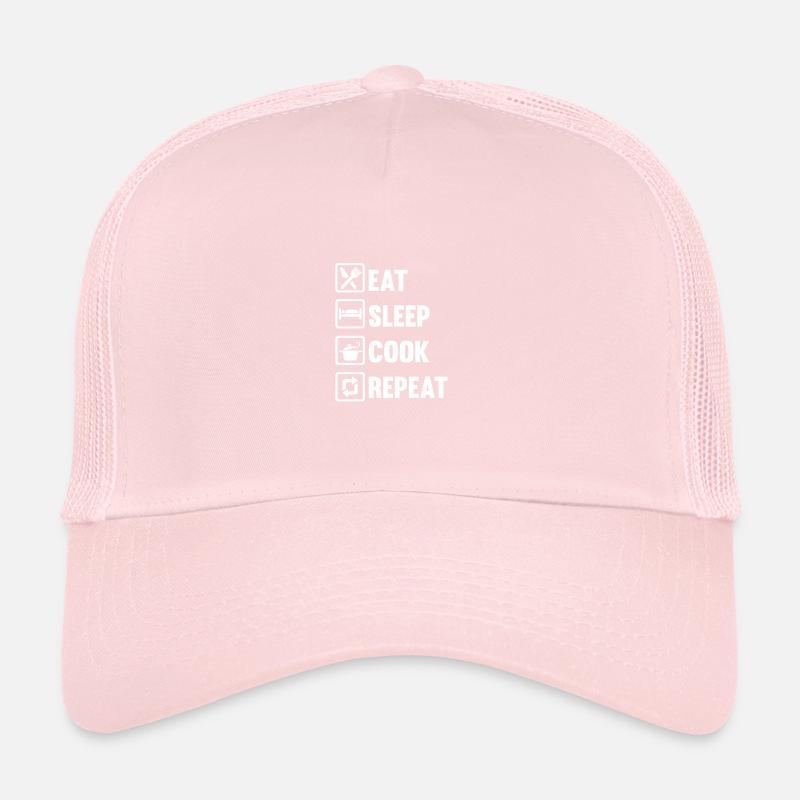 Eat Sleep Cook Repeat motif pour un cuisinier Casquette trucker 