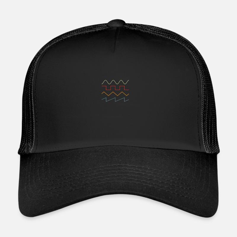Vintage Synthesizer Techno - Synthy - Trucker Cap - Schwarz/Schwarz