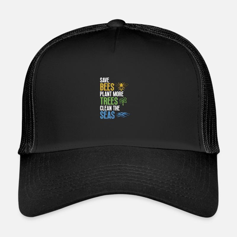 Save Bees Plant Trees Clean Seas Umweltschutz Trucker Cap