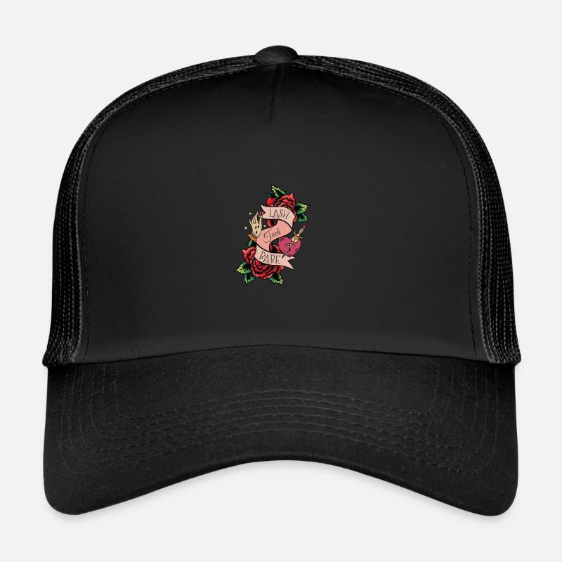 Lash Tech Babe Red Roses Épée Cils Cils L Casquette trucker 