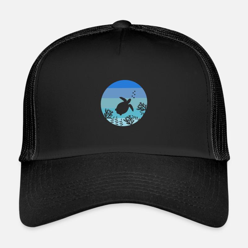 Ocean Animal Lovers Sea Creature Retro Turtle Trucker Cap