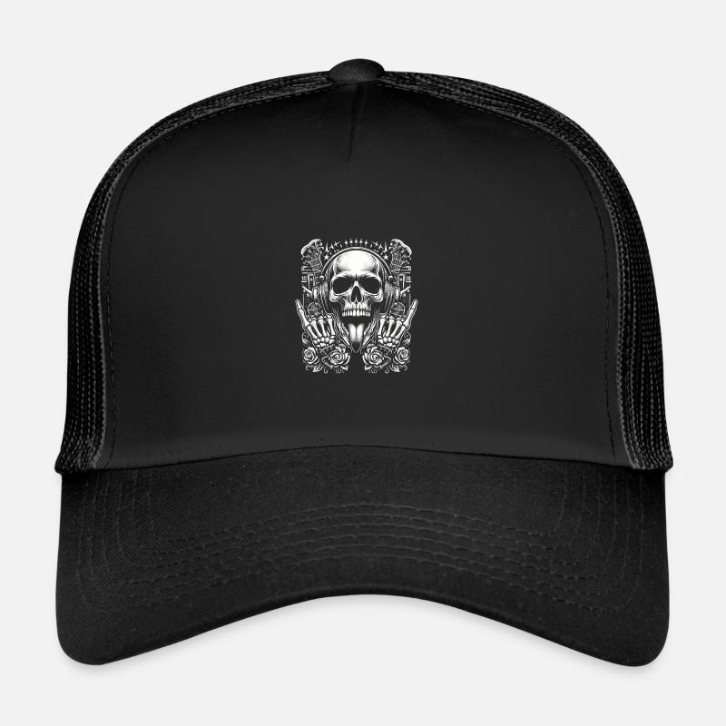 Tête de mort rocker Casquette trucker 