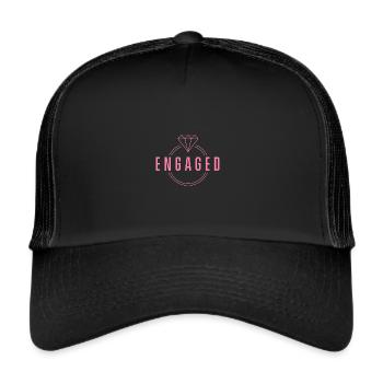 Verlobt Verlobung Verlobte Heiratsantrag Verlobter - Trucker Cap - Schwarz/Schwarz - Vorne