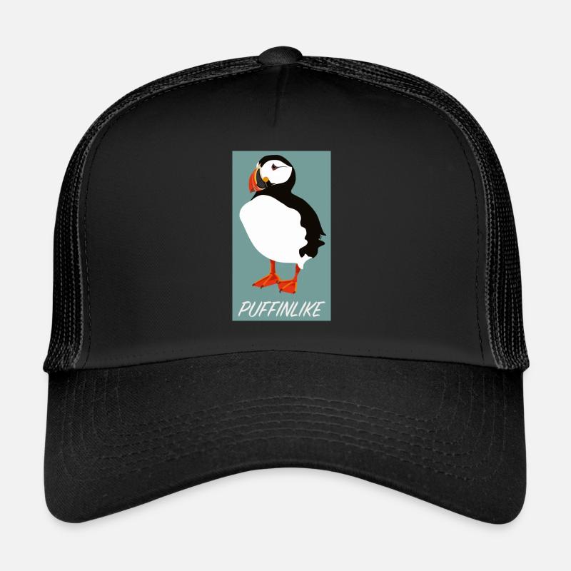 Puffin Puff Papageientaucher - Trucker Cap - Schwarz/Schwarz