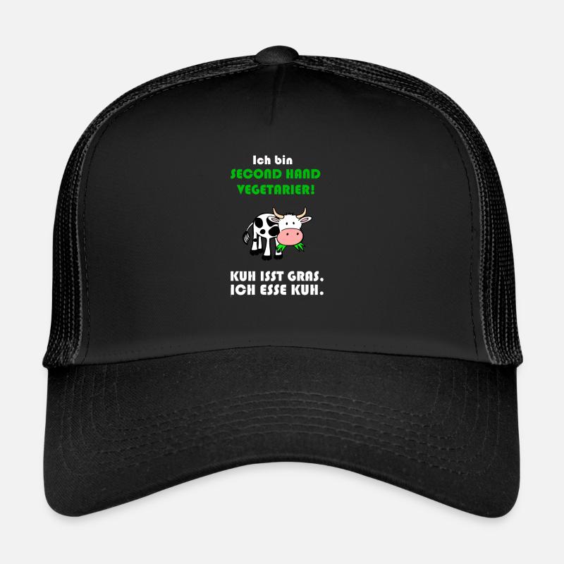 Kuh Vegetarier - Trucker Cap - Schwarz/Schwarz
